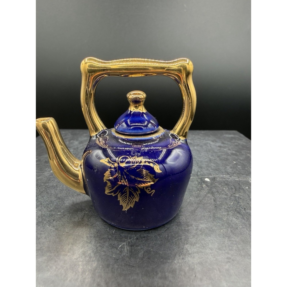 Limoges Cobalt Blue Miniature Teapot 2"D – France 🇫🇷✨